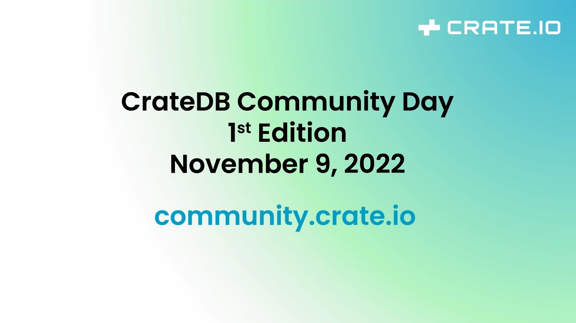 CrateDB Community Day first edition