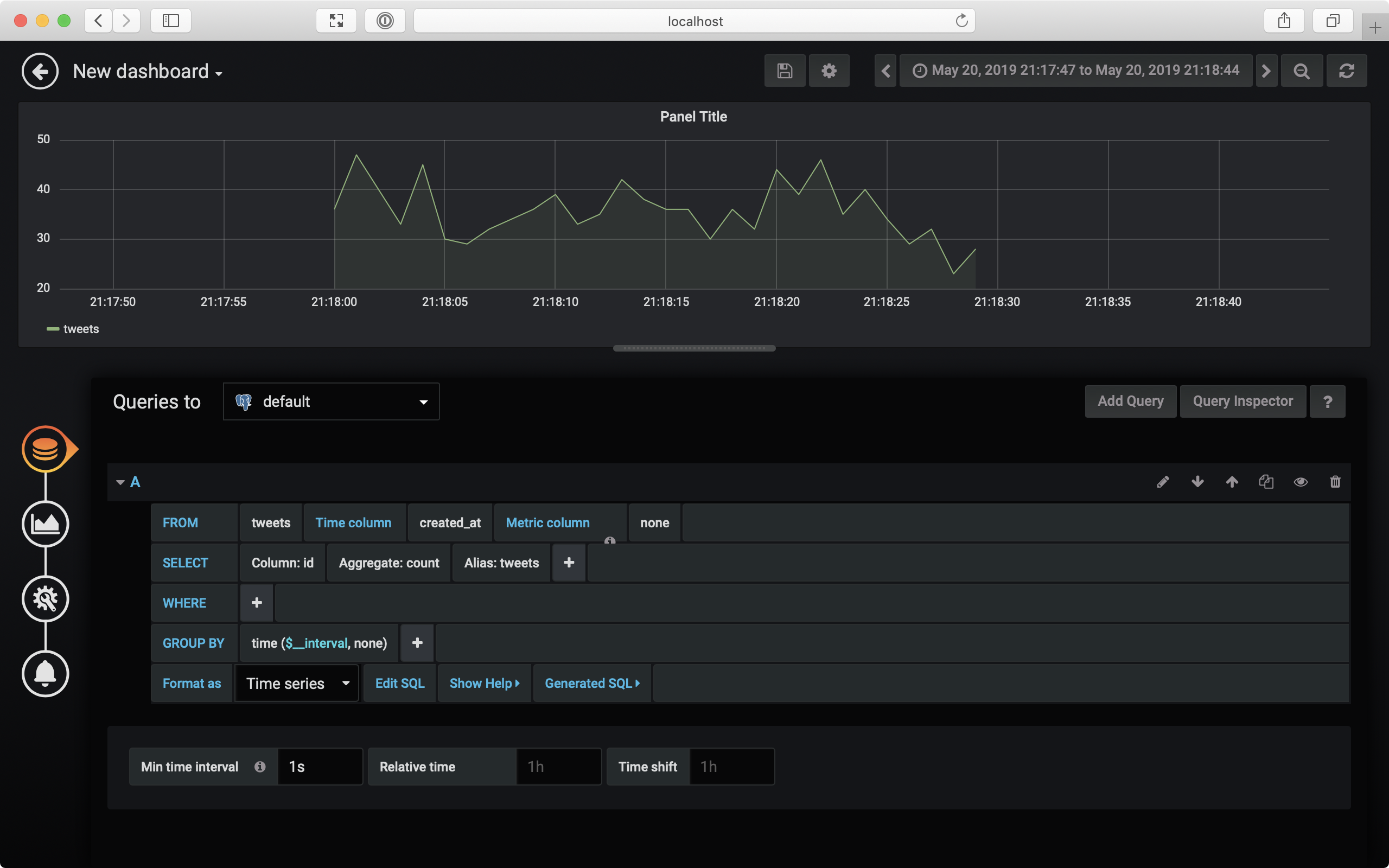 Pair CrateDB with Grafana 6.x, an Open Platform for Time Series Data Visualization